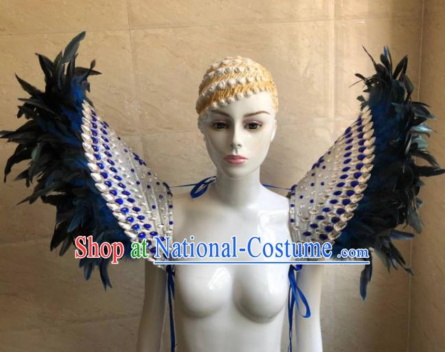 Customized Halloween Samba Dance Shoulder Accessories Brazil Parade Feather Wings Backboard for Women