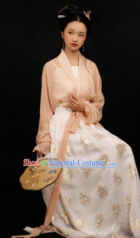 Traditional Chinese Song Dynasty Aristocratic Mistress Hanfu Dress Ancient Drama Nobility Lady Replica Costumes for Women