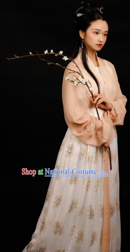 Traditional Chinese Song Dynasty Aristocratic Mistress Hanfu Dress Ancient Drama Nobility Lady Replica Costumes for Women