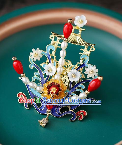 Top Chinese Traditional Pearls Phoenix Hair Comb Handmade Hanfu Hairpins Hair Accessories for Women