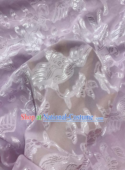 Asian Chinese Traditional Flowers Birds Pattern Design Pink Chiffon China Hanfu Fabric Material