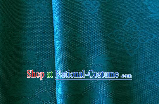 Asian Chinese Traditional Camellia Pattern Design Peacock Green Brocade China Hanfu Satin Silk Fabric Material