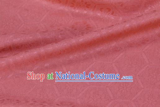 Asian Chinese Peach Pink Silk Fabric Traditional Tortoiseshell Pattern Design Fabric Chinese Qipao Silk Fabric Material