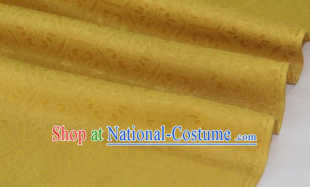 Asian Chinese Yellow Silk Fabric Traditional Tortoiseshell Pattern Design Fabric Chinese Qipao Silk Fabric Material