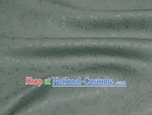 Asian Chinese Mineral Green Silk Fabric Traditional Tortoiseshell Pattern Design Fabric Chinese Qipao Silk Fabric Material