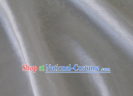 Asian Chinese Priest Frock White Silk Fabric Traditional Pattern Design Fabric Chinese Silk Fabric Material