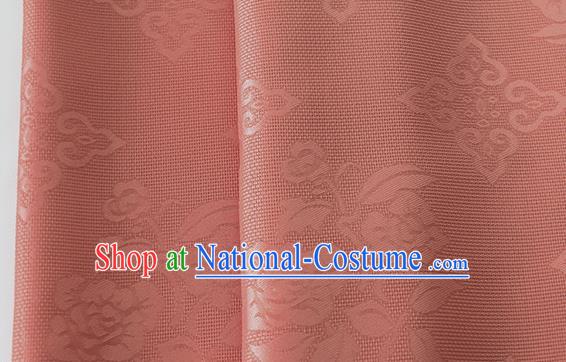 Asian Chinese Traditional Camellia Pattern Design Pink Brocade China Hanfu Satin Silk Fabric Material