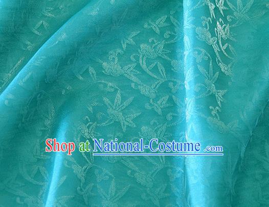 Asian Chinese Priest Frock Lake Blue Silk Fabric Traditional Pattern Design Fabric Chinese Silk Fabric Material