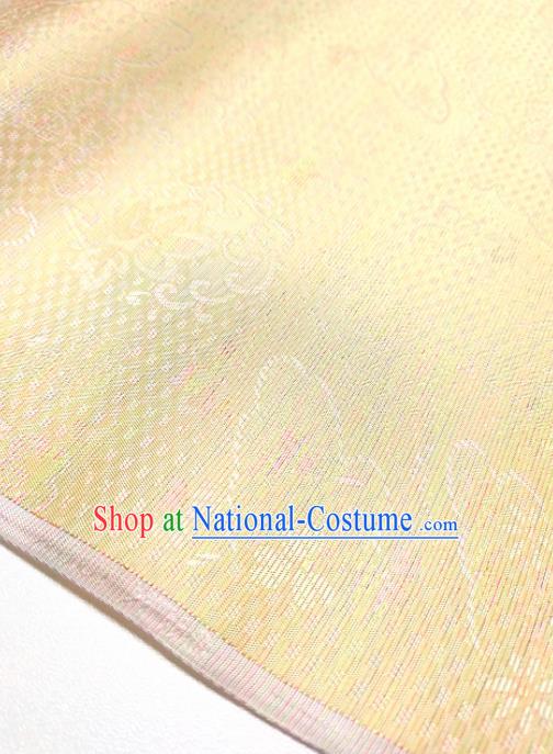 Asian Chinese Traditional Pattern Design Golden Brocade Silk Fabric China Hanfu Satin Material