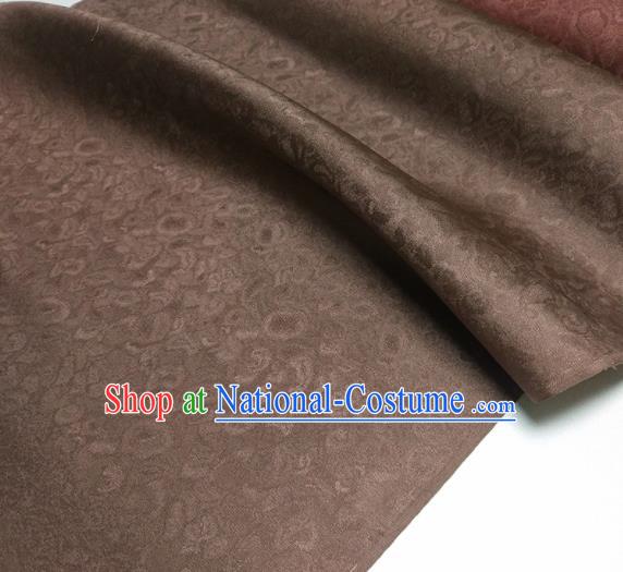 Asian Chinese Traditional Pattern Design Deep Brown Brocade Silk Fabric China Hanfu Satin Material