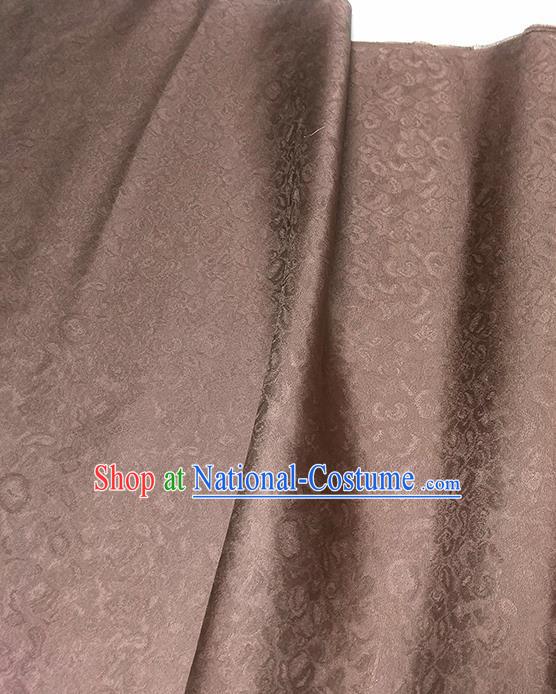 Asian Chinese Traditional Pattern Design Deep Brown Brocade Silk Fabric China Hanfu Satin Material