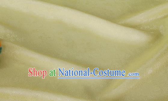 Asian Chinese Traditional Twine Albizia Pattern Design Light Yellow Silk Fabric Chinese Qipao Material