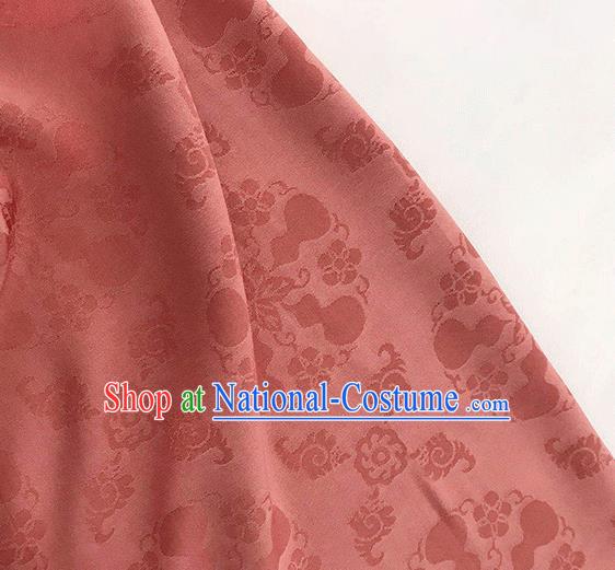 Asian Chinese Traditional Jacquard Calabash Pattern Design Carrot Orange Satin China Qipao Silk Fabric Material