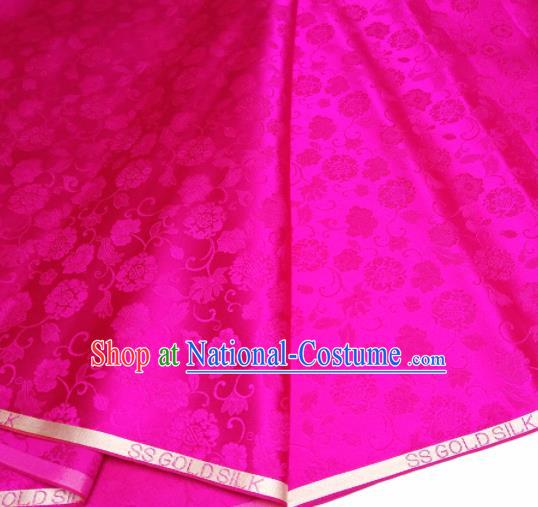 Asian Chinese Traditional Pattern Design Rosy Brocade Silk Fabric China Hanfu Satin Material