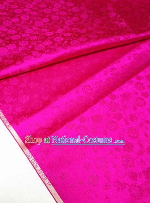 Asian Chinese Traditional Pattern Design Rosy Brocade Silk Fabric China Hanfu Satin Material