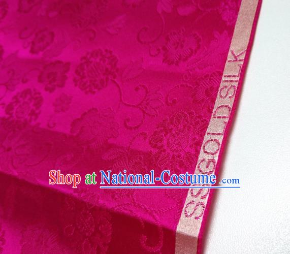 Asian Chinese Traditional Pattern Design Rosy Brocade Silk Fabric China Hanfu Satin Material