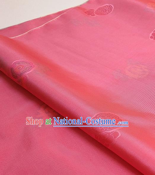 Asian Chinese Traditional Roses Pattern Design Rosy Silk Fabric China Hanfu Silk Material