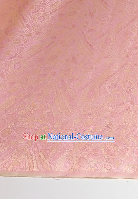 Asian Chinese Traditional Pattern Design Pink Brocade Silk Fabric China Hanfu Satin Material