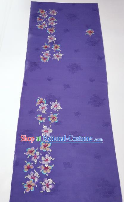 Chinese Traditional Embroidered Pattern Design Lilac Silk Fabric Asian China Hanfu Silk Material