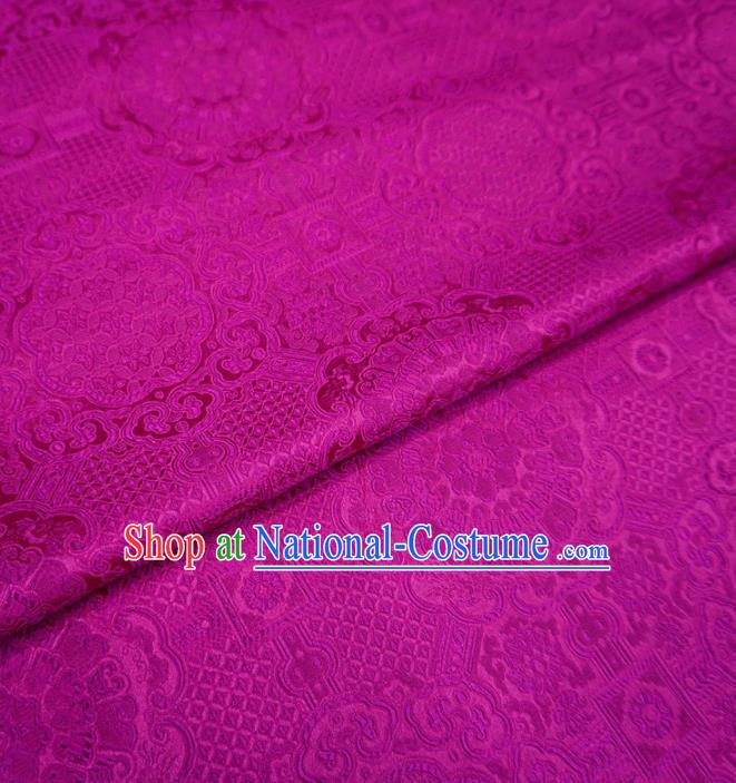 Chinese Traditional Royal Pattern Design Rosy Brocade Fabric Asian Satin China Hanfu Silk Material