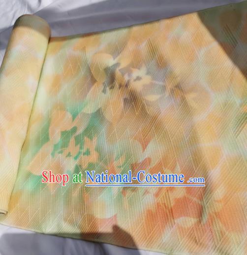 Chinese Traditional Classical Pattern Design Orange Silk Fabric Asian China Cheongsam Silk Material