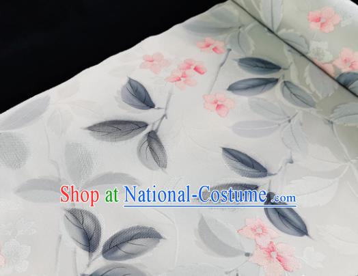 Chinese Traditional Classical Pattern Design White Silk Fabric Asian China Cheongsam Silk Material