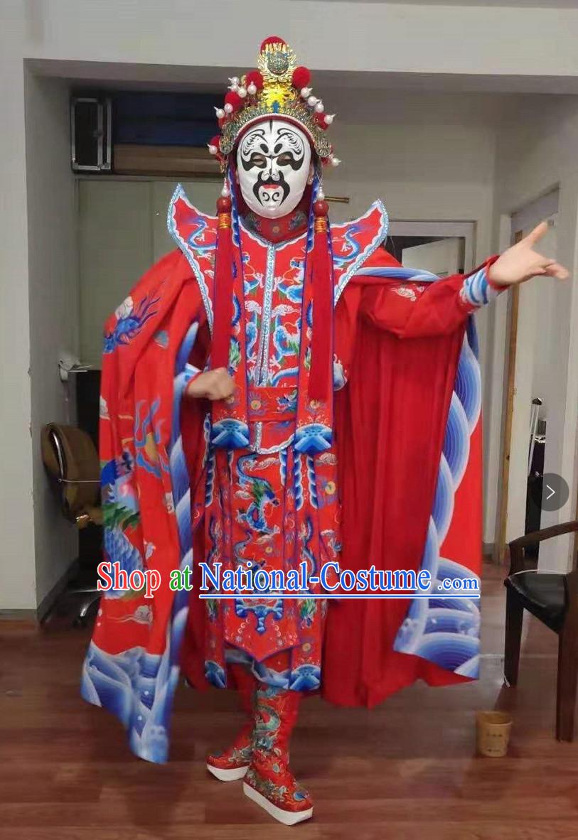 Red Blue Top Mask Change Bian Lian Costume Complete Set