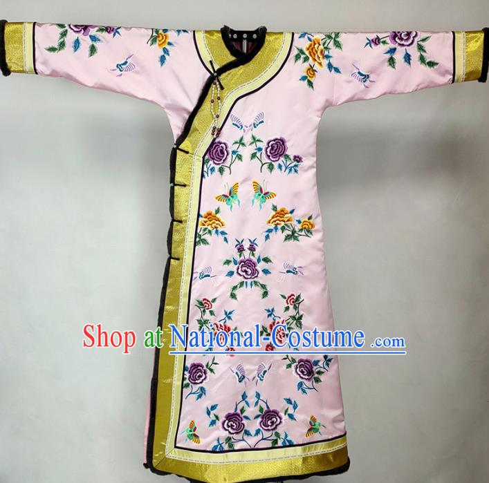 Chinese Traditional Manchu Court Lady Dress Ancient Qing Dynasty Imperial Consort Costumes for Women