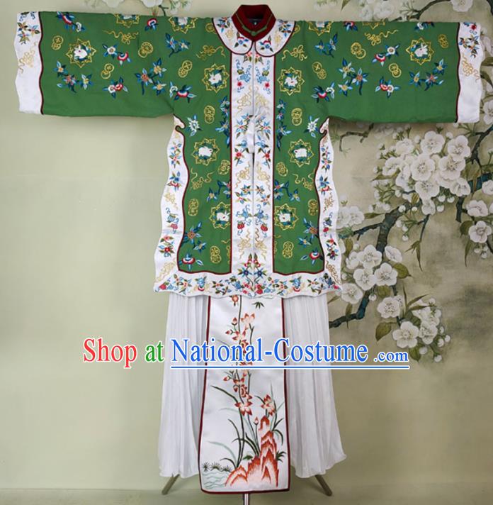 Chinese Traditional Embroidered Dress Ancient Qing Dynasty Young Mistress Costumes for Women