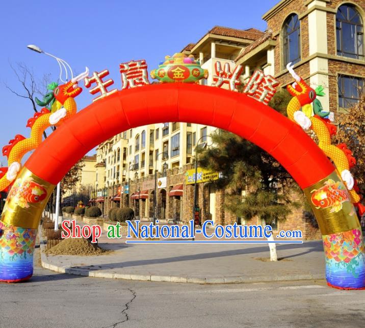 Large Chinese Opening Inflatable Dragon Archway Product Models New Year Inflatable Arches