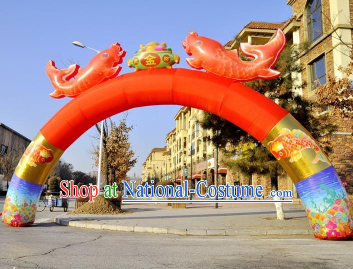 Large Chinese Opening Inflatable Carps Archway Product Models New Year Inflatable Arches