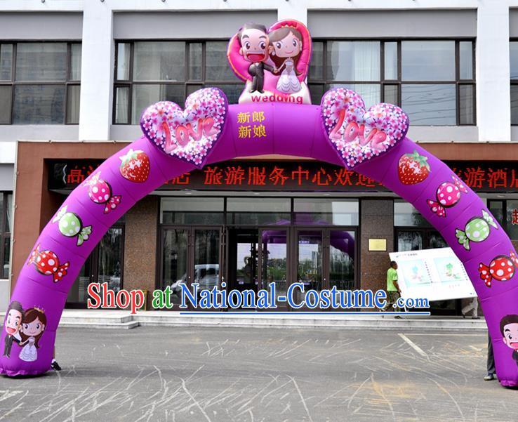 Large Chinese Wedding Inflatable Purple Archway Product Models New Year Inflatable Arches