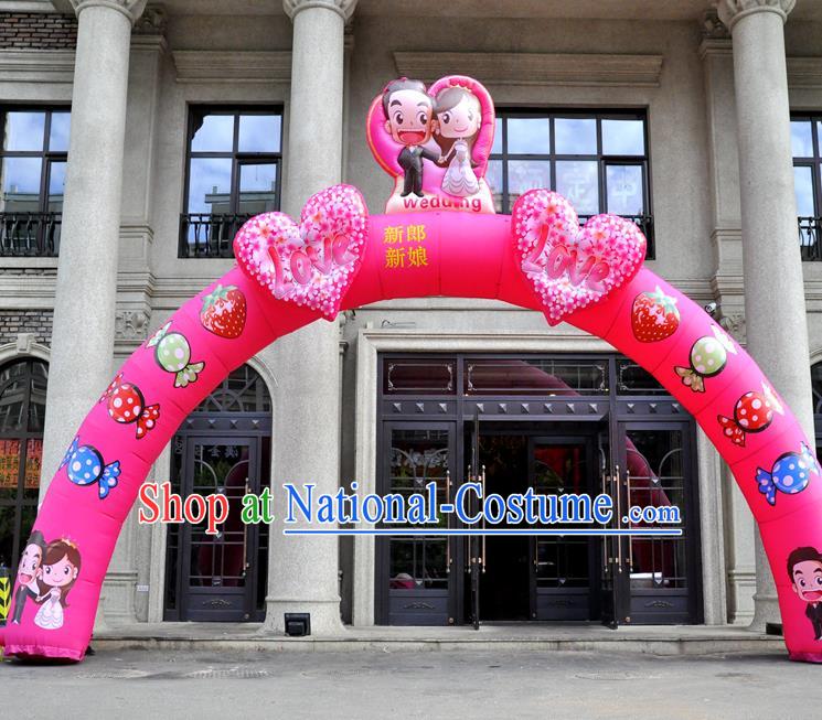 Large Chinese Wedding Inflatable Pink Archway Product Models New Year Inflatable Arches