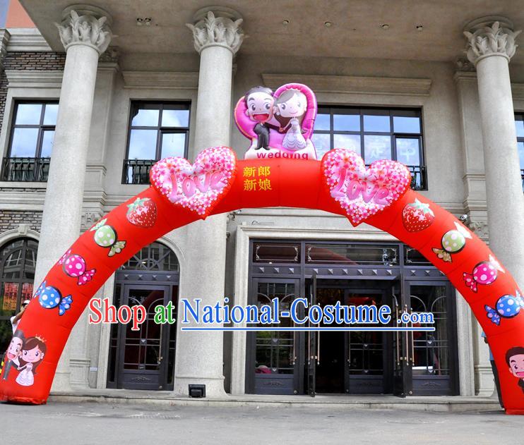 Large Chinese Wedding Inflatable Red Archway Product Models New Year Inflatable Arches