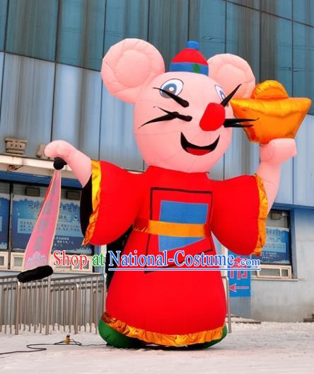 Large Chinese New Year Inflatable Red Rat of Wealth Models Inflatable Arches Archway