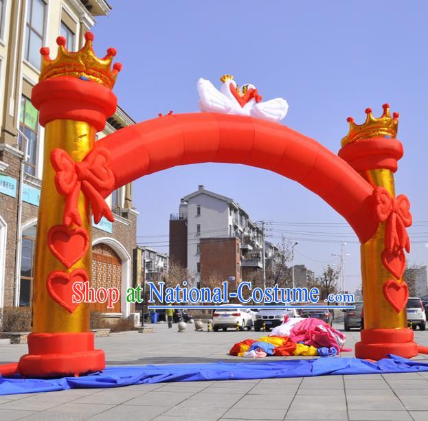 Large Christmas Day New Year Inflatable Red Bowknot Models Inflatable Arches Archway