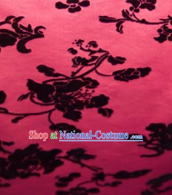 Chinese Traditional Peony Pattern Design Rosy Silk Fabric Asian China Hanfu Gambiered Guangdong Mulberry Silk Material