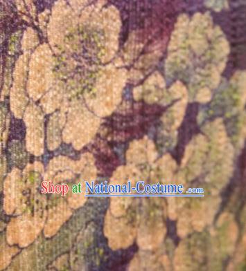 Chinese Traditional Pear Flowers Pattern Design Green Silk Fabric Asian China Hanfu Gambiered Guangdong Mulberry Silk Material