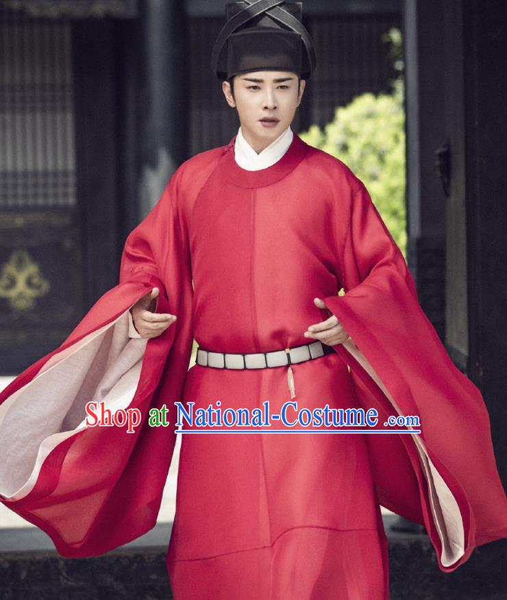 Chinese Ancient Song Dynasty Crown Prince Drama Royal Nirvana Xiao Dingquan Luo Jin Replica Costumes and Hat Complete Set