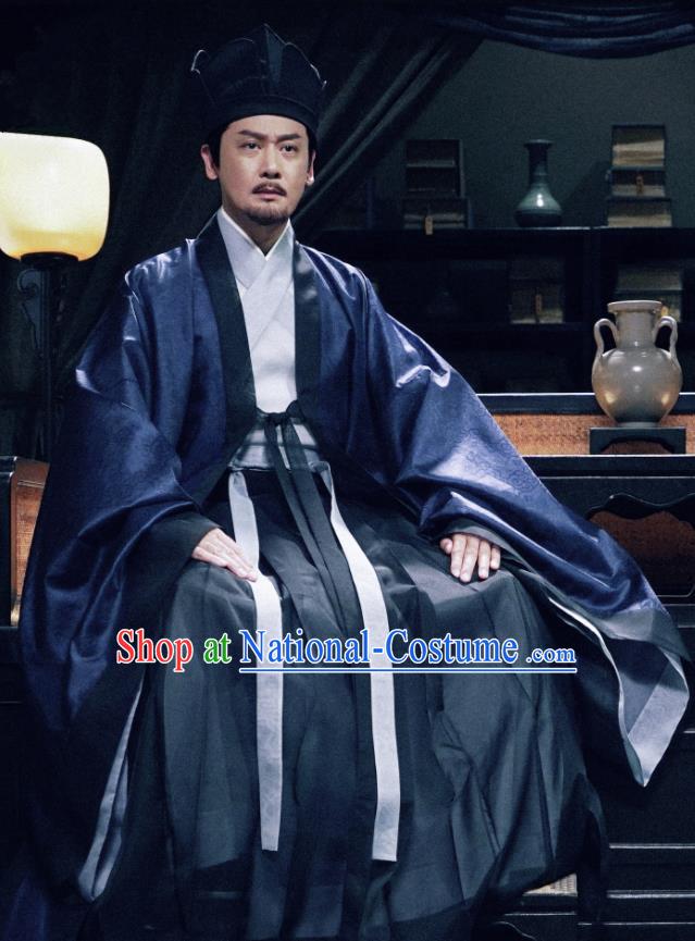 Chinese Ancient Song Dynasty Palace Assistant Secretary Drama Royal Nirvana Lu Ying Replica Costumes and Hat Complete Set