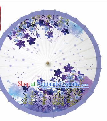 Chinese Traditional Printing Lavender Oil Paper Umbrella Artware Paper Umbrella Classical Dance Umbrella Handmade Umbrellas