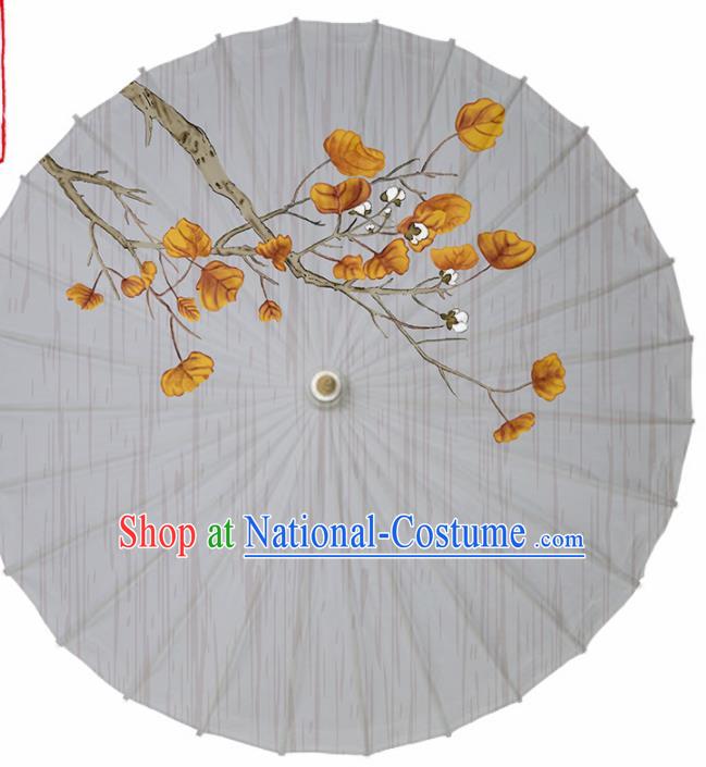 Chinese Traditional Printing Grey Oil Paper Umbrella Artware Paper Umbrella Classical Dance Umbrella Handmade Umbrellas