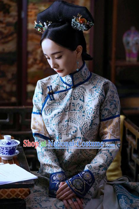 Chinese Drama Traditional Ancient Qing Dynasty Manchu Imperial Empress Replica Costumes for Women