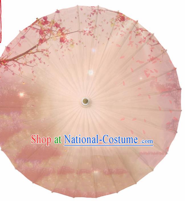 Chinese Traditional Printing Pink Oil Paper Umbrella Artware Paper Umbrella Classical Dance Umbrella Handmade Umbrellas