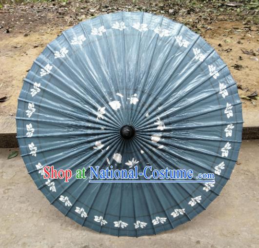 Chinese Traditional Printing Navy Oil Paper Umbrella Artware Paper Umbrella Classical Dance Umbrella Handmade Umbrellas