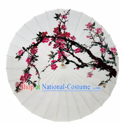 Chinese Traditional Printing Red Plum Blossom Oil Paper Umbrella Artware Paper Umbrella Classical Dance Umbrella Handmade Umbrellas