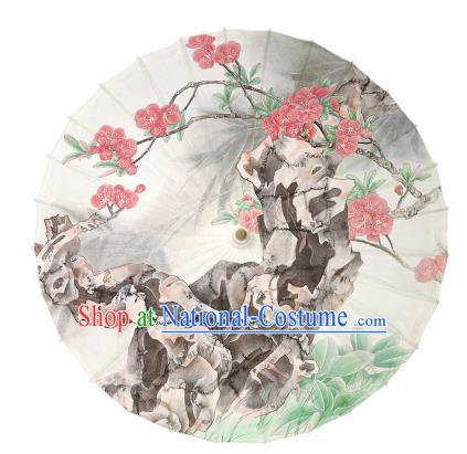 Chinese Printing Stone Plum Oil Paper Umbrella Artware Paper Umbrella Traditional Classical Dance Umbrella Handmade Umbrellas