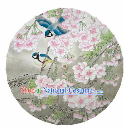 Chinese Printing Begonia Birds Oil Paper Umbrella Artware Paper Umbrella Traditional Classical Dance Umbrella Handmade Umbrellas