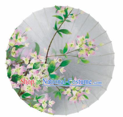 Chinese Printing Bougainvillea Oil Paper Umbrella Artware Paper Umbrella Traditional Classical Dance Umbrella Handmade Umbrellas