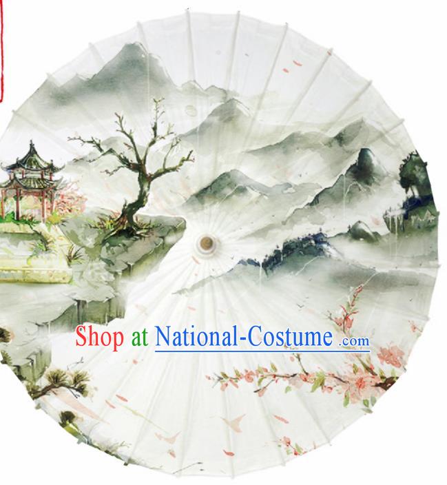 Chinese Printing Plum Valley Oil Paper Umbrella Artware Paper Umbrella Traditional Classical Dance Umbrella Handmade Umbrellas